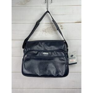 RETRO Vtg Samsonite Silhouette Weekender Bag Luggage Navy Survivor Sample NOS